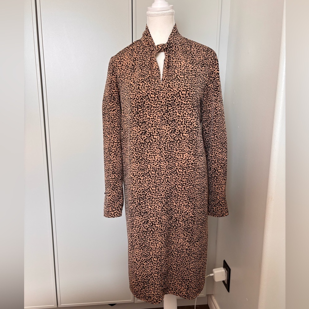 H by Halston Animal Print Long Sleeve Dress